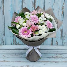 Букет цветов из:  Герберы, Альстромерии и Хризантемы в Аксарке