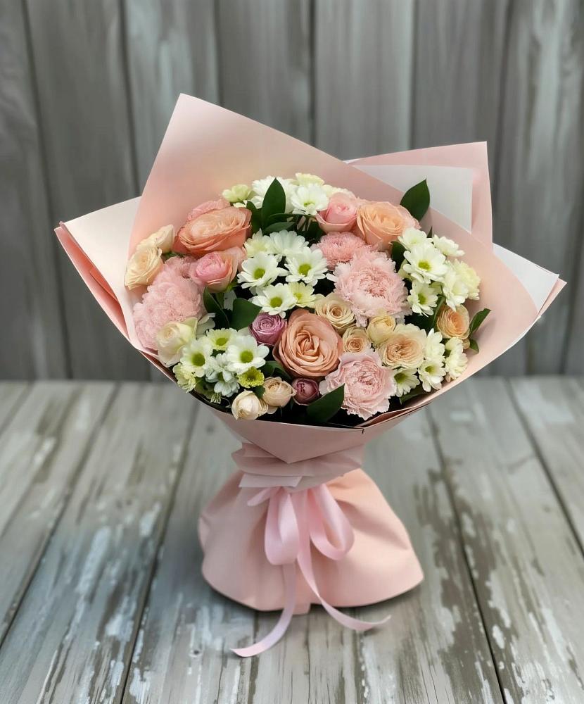 Букет цветов из: Гвоздики, Розы и Хризантемы в Аксарке