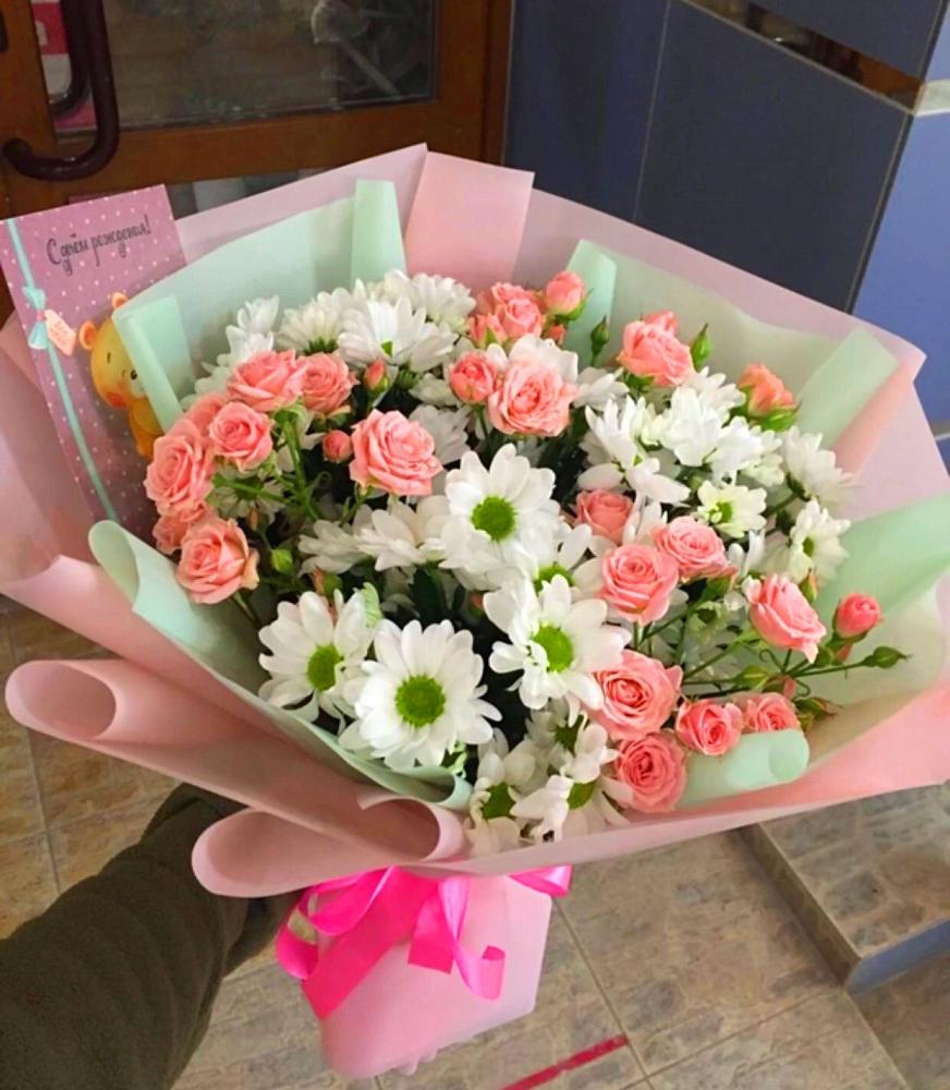 Букет цветов из: Розы и Хризантемы в Аксарке