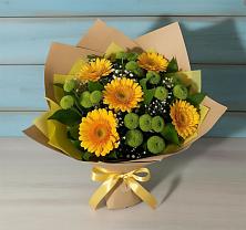 Букет цветов из:  Герберы и Хризантемы в Аксарке