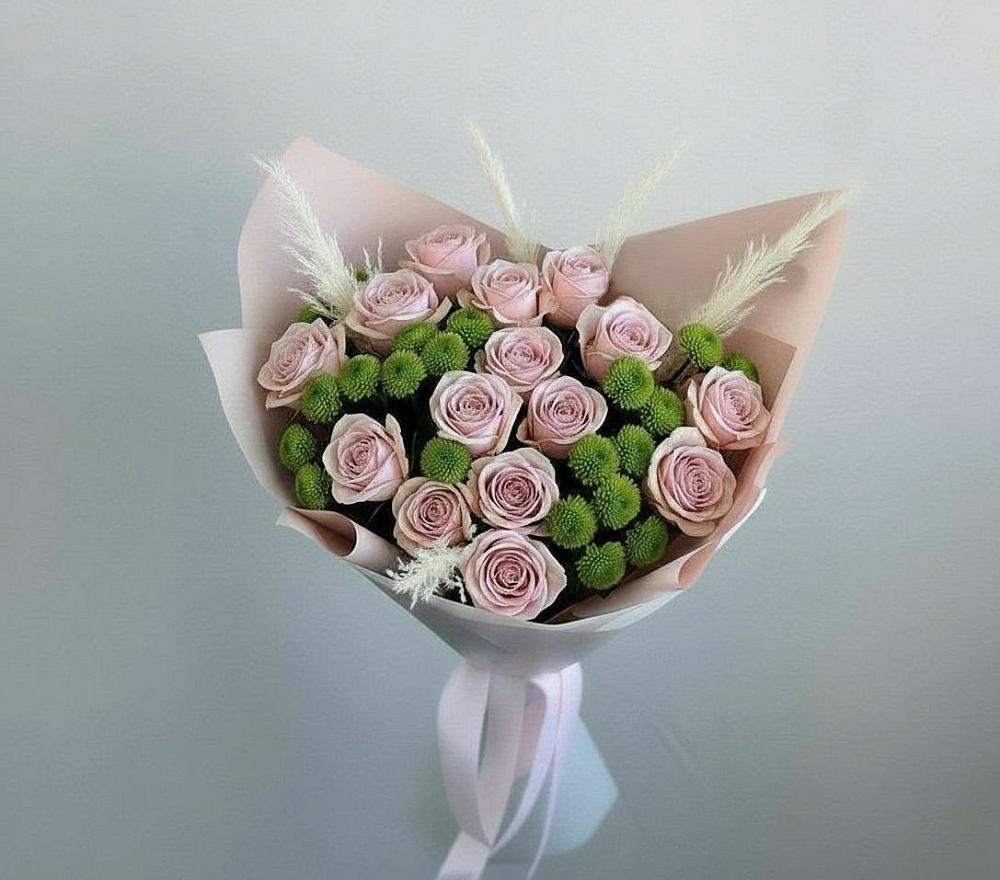 Букет цветов из: Розы и Хризантемы в Аксарке