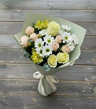 Букет цветов из:  Альстромерии, Розы и Хризантемы в Аксарке