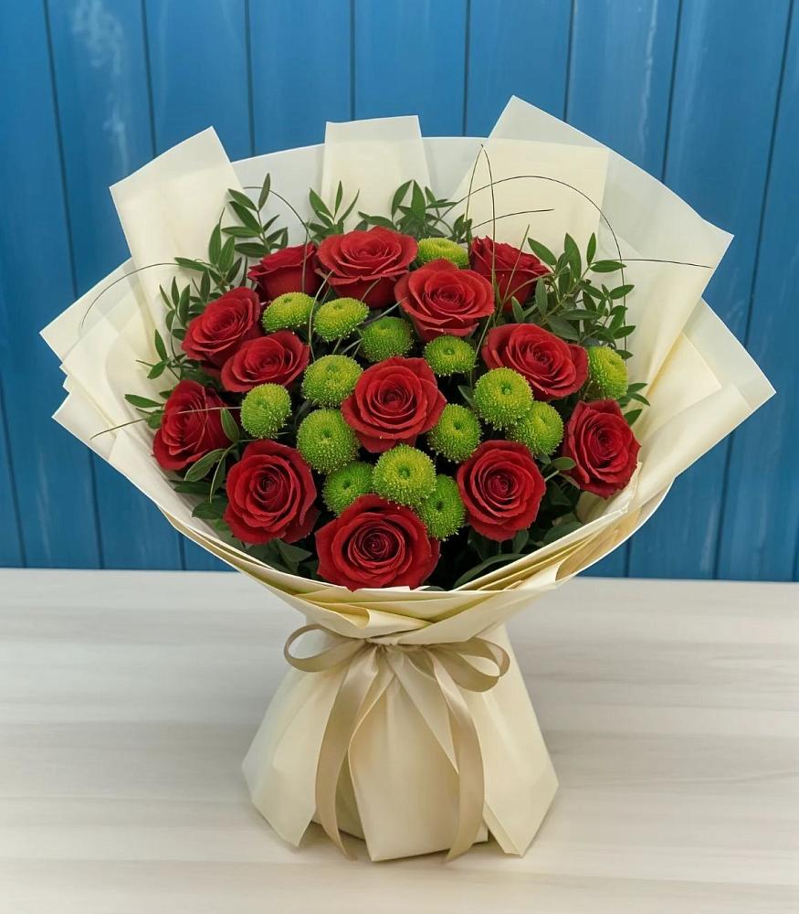 Букет цветов из: Розы и Хризантемы в Аксарке