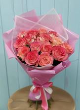 Букет 15 Розовых роз Равель в Аксарке